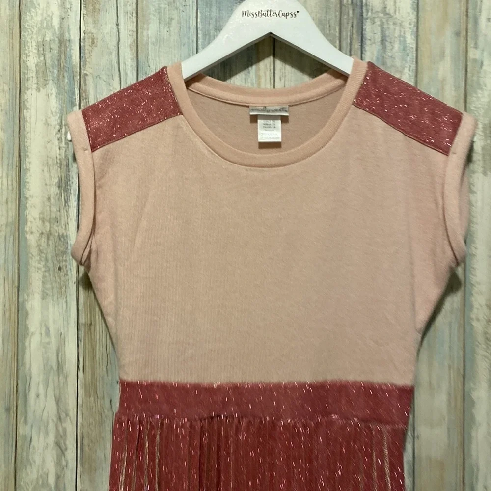 Emily West Girls Dresses | Sparkle Pleated Pink Dress | Size Girls 16 | NWOT
